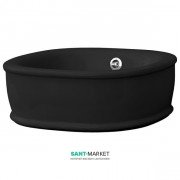 Раковина для ванної ArtCeram Azuley накладна 45х45 см чорний глянсовий AZL001 03; 00