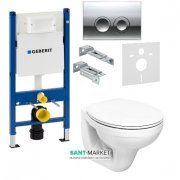 Унитаз Kolo Idol с сидением инсталляцией Geberit Duofix и смывной клавишей Delta 21 M1310002U+458.161.21.1