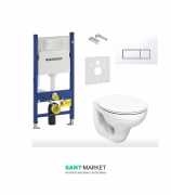 Унітаз Kolo Idol з сидінням інсталяцією Geberit Duofix і змивний клавішею Delta 51 M1310002U + 458.178.11.1