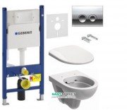 Унитаз Kolo Nova Pro с сидением инсталляцией Geberit Duofix и смывной клавишей Delta 21 M33120000+M30112000+458.161.21.1