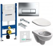 Унитаз Kolo Nova Pro с сидением инсталляцией Geberit Duofix и смывной клавишей Delta 51 M33120000+M30112000+458.178.21.1