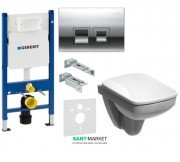 Унитаз Kolo Nova Pro с сидением инсталляцией Geberit Duofix и смывной клавишей Delta 50 M39018000+458.168.21.1