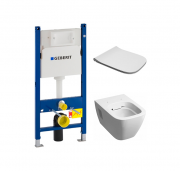 Унітаз підвісний Kolo Modo Rimfree з сидінням і інсталяцією Geberit Duofix L33120000 + L30115000 + 458.126.00.1