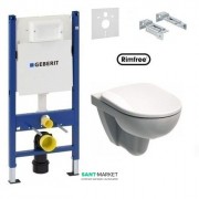 Унітаз підвісний Kolo Nova Pro Rimfree з сидінням і інсталяцією Geberit Duofix Delta M33120000 + M30112000 + 458.126.00.1