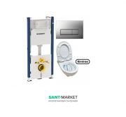 Унітаз підвісний Kolo Nova Pro Rimfree з сидінням інсталяцією Geberit Duofix Delta і клавішею змиву Delta 51 M33120000 + M30112000 + 458.126.00.1 + 115.105.46.1