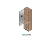 Пенал підвісний Hatria SLIDING wood system 260x400x1400 горіх / дзеркальний YXQC92