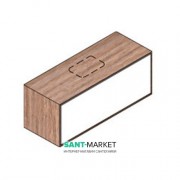 Тумба підвісна Hatria Sliding wood system 120 з отвором в центрі (cut 2) дерево горіх / білий глянець YXTX92