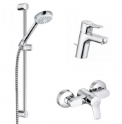 Комплект смесителей для душа с душевым гарнитуром 3 в 1 Kludi Pure&Easy латунь хром 378450565