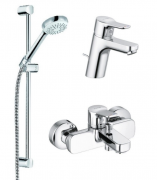 Комплект змішувачів для ванної з душовим гарнітуром 3 в 1 Kludi Pure & Easy латунь хром 376850565