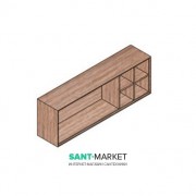 Пенал подвесной Hatria SLIDING wood system 1400x260x400 орех YXRM92