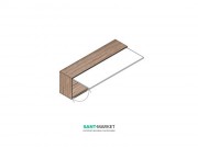 Пенал підвісний Hatria SLIDING wood system 1400x260х400 горіх / білий глянцевий YXQP92