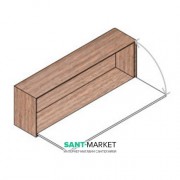 Пенал підвісний Hatria SLIDING wood system 1400x260x400 горіх / білий глянцевий YXR692