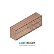 Пенал підвісний Hatria SLIDING wood system 1200x260x400 горіх YN92XR