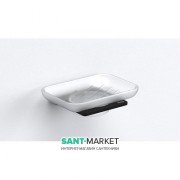 Мыльница для ванной Sonia S-Cube Black настенная белый/чёрный 169931