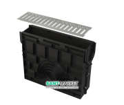 Пескоуловитель для дренажного канала AlcaPlast без рамы с оцинкованной решеткой Т-образного профиля А15 AVZ101R-R101S