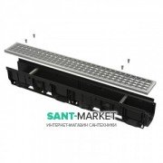 Дренажный канал AlcaPlast 100 мм с пластиковой рамой и оцинкованной решеткой В125 AVZ102-R103