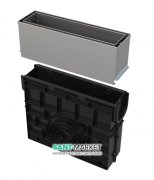 Пескоуловитель для дренажного каналу Alcaplast AVZ101-R322 з щілинним асиметричною наставкой з нержавіючої сталі С250 AVZ101R-R322R