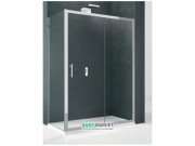 Дверь душевая Novellini Kali 2P 140 см профиль серебро прозрачное стекло KALI2P134-1B