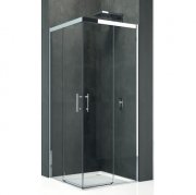 Двері душова Novellini Kali A-H для кутового входу профіль срібло прозоре скло KALIAH76L-1B