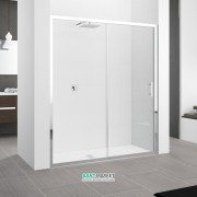 Дверь душевая Novellini Zephyros 136-142x195h профиль хром прозрачное стекло ZEPHYR2P1361K