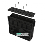 Пескоуловитель для дренажного канала AlcaPlast AVZ104 с пластиковой рамой и решеткой А15 AVZ104R-R401