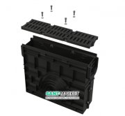 Пескоуловитель для дренажного каналу AlcaPlast AVZ104 з пластиковою рамою і гратами А15 AVZ104R-R401