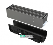 Щелевой дренажный канал AlcaPlast 100 мм с симметричной надставкой из нержавеющей стали С250 AVZ101S-R323R