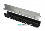 Щелевой дренажный канал AlcaPlast 100 мм с симметричной надставкой из оцинкованной стали С250 AVZ101-R123