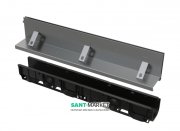 Щелевой дренажный канал AlcaPlast 160 мм с асимметричной надставкой из нержавеющей стали С250 AVZ101-R322