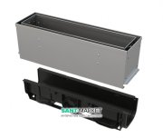 Щелевой дренажный канал AlcaPlast 160 мм с асимметричной надставкой из нержавеющей стали С250 AVZ101S-R322R