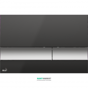 Кнопка управления AlcaPlast для скрытых систем инсталляции черный/хром матовый M1728-2