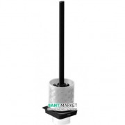 Йоржик для унітазу Sonia S6 Black настінний чорний / білий 166497