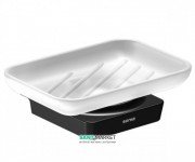 Мыльница для ванной Sonia S6 Black настенная белый/чёрный 166459