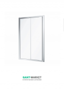 Двері душова розсувні Kolo Geo 140 см прозоре скло профіль срібний 560.163.00.3