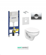 Унітаз Kolo Idol з сидінням інсталяцією Geberit Duofix і змивний клавішею Delta 11 M1310002U + 458.126.00.1 + 115.120.21.1