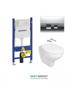 Унітаз Kolo Idol з сидінням інсталяцією Geberit Duofix і змивний клавішею Delta 50 M1310002U + 458.126.00.1 + 115.135.46.1