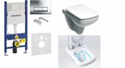 Унитаз Kolo Nova Pro Rimfree с сидением инсталляцией Geberit Duofix Delta (3в1) и смывной клавишей Delta 51 M39018000 + 458.126.00.1 + 115.105.46.1