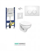 Унітаз Kolo Idol з сидінням інсталяцією Geberit Duofix і змивний клавішею Delta 21 M1310000U + 458.126.00.1 + 115.125.11.1