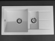 Мойка для кухни прямоугольная Буль-Буль Alabama врезная Магранит белый 206080001