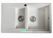 Мийка для кухні прямокутна Буль-Буль La Pas врізна Маграніт білий 110080001