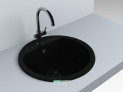 Мийка для кухні кругла Буль-Буль Malibu врізна Маграніт світло-чорний 117050004