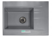 Мойка для кухни прямоугольная Буль-Буль Bodrum 650 врезная Магранит серый 115060013