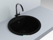 Мойка для кухни круглая Буль-Буль Malibu врезная Магранит светло-черный 117050004