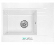 Мийка для кухні прямокутна Буль-Буль Bodrum 650 врізна Маграніт білий 115060001