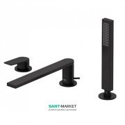 Смеситель для ванной Tres Project-Tres врезной c ручной лейкой черный матовый 21116101NM