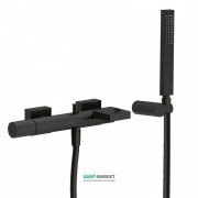 Смеситель для ванной Tres Project-Tres c ручной лейкой черный матовый 21117001NM