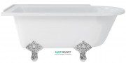 Ванна акрилова пристінна Burlington Hampton левосторонняя 169x75 см білий E13