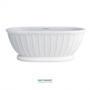 Ванна кам'яна окремостояча овальна Burlington Albany 169х80 см білий матовий з клапаном стоку ARC21 + ARC72