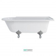 Ванна акрилова пристінна Burlington Hampton правобічна 169x75 см білий E14