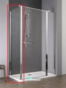 Стінка душова Radaway EOS II S2 75 ліва профіль хром прозоре скло 3799429-01L